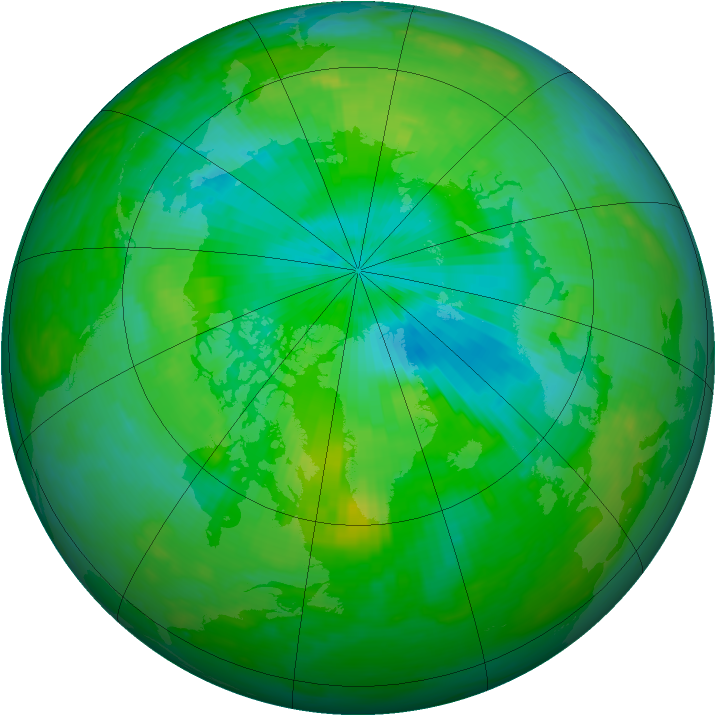 Arctic ozone map for 11 August 1984